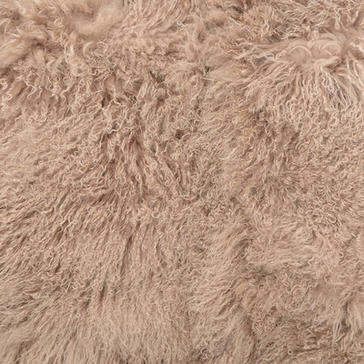 Real Tibetan Fur Mongolian Lambskin Sheepskin - Large Throw Floor Area Rug - Camel