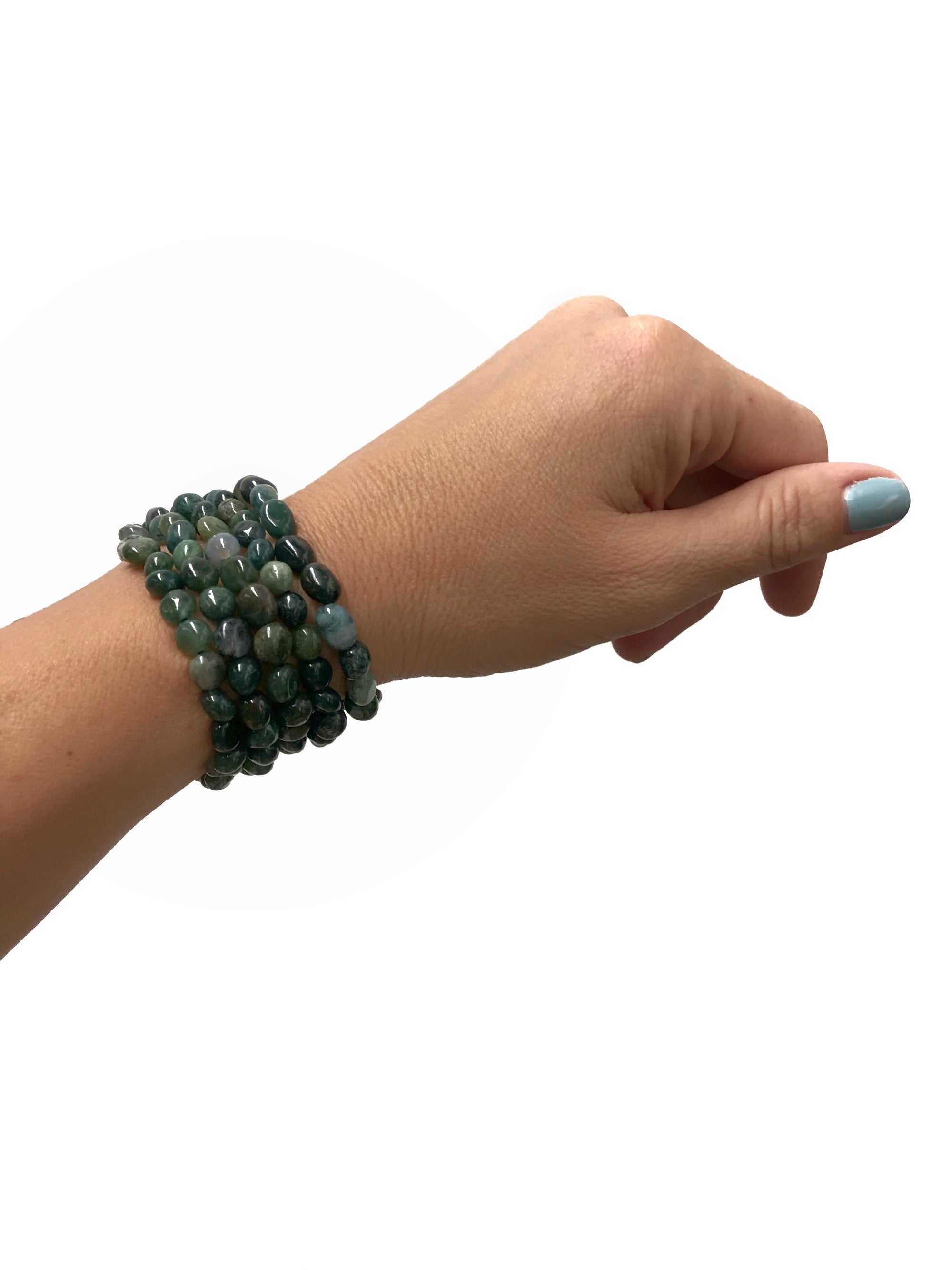 Crystal Precious Stone Bracelet - Moss Agate