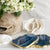 Gold Trim Fine Polished Blue Agate Coasters - Set 2