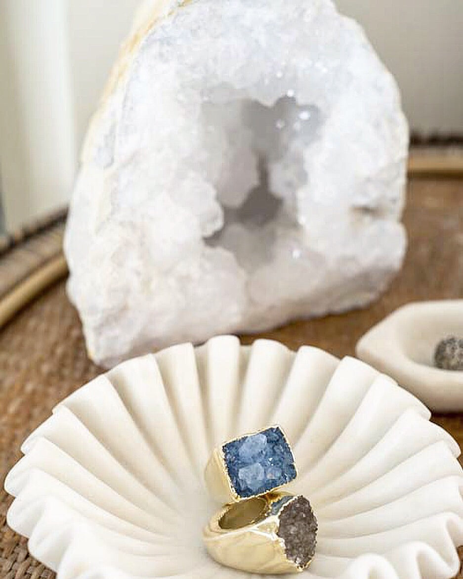 Large Split Quartz Crystal Geode Cave