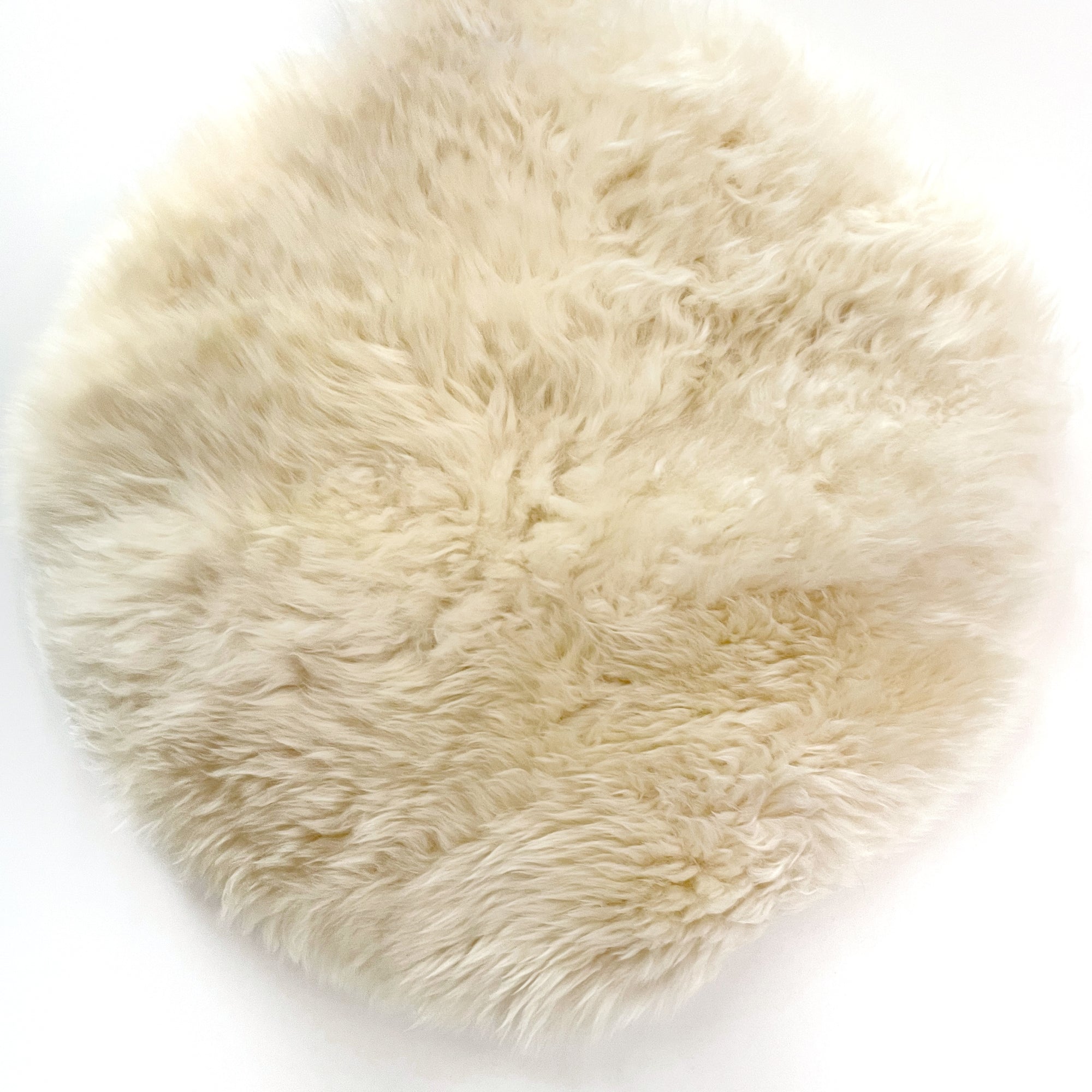 Genuine Australian Merino Sheepskin Round Dining Chair Seat Pad 40 CM - Wheat