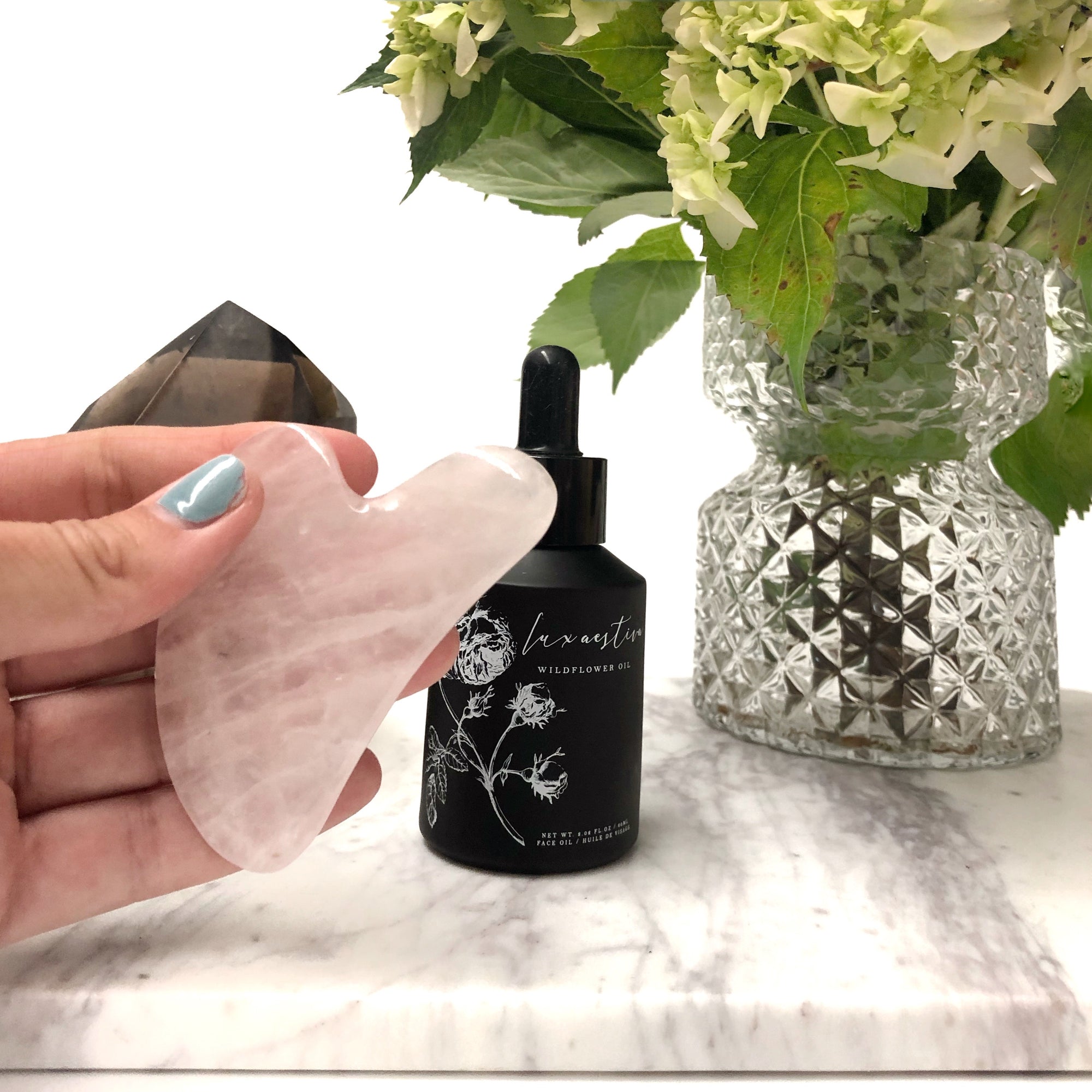 Rose Quartz Gua Sha Face Scraping Contour Stone