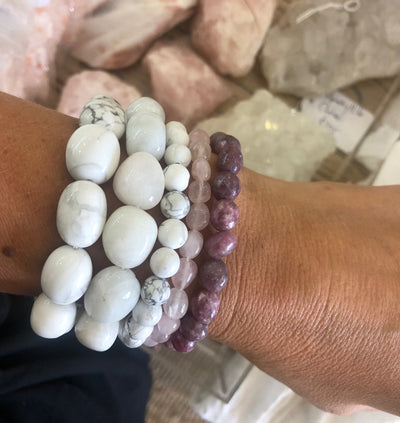 Crystal Precious Stone Bracelet - White Howlite