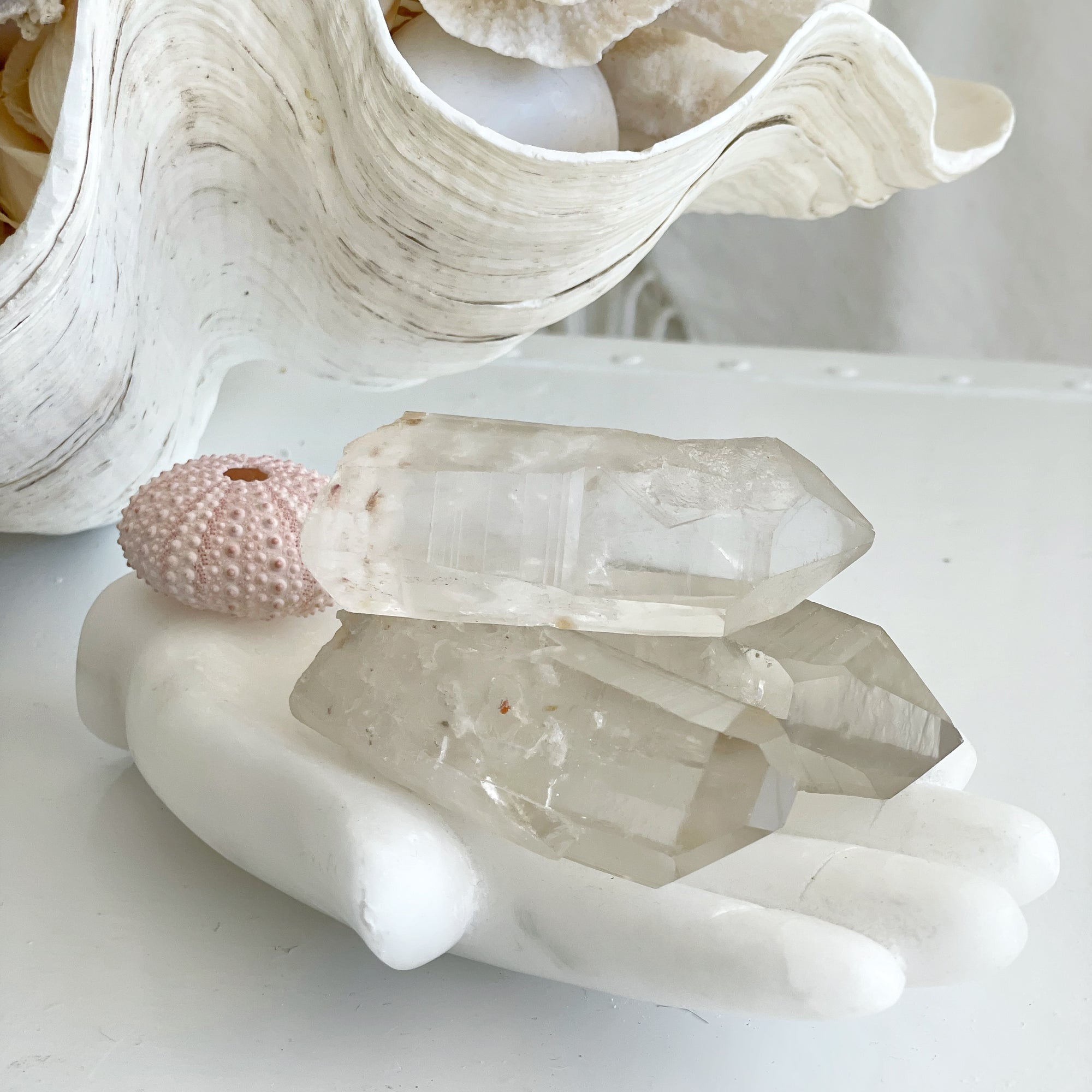 Lemurian Clear Quartz Seed Crystal Twin Soul Rough Point Crystals