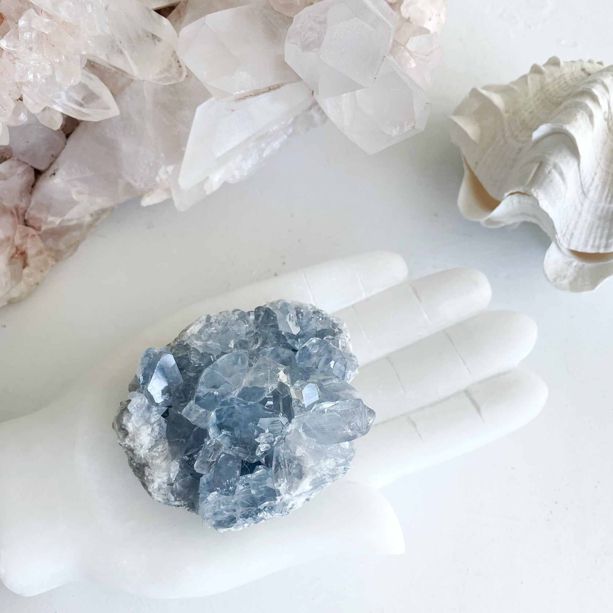 Celestite Crystal Cluster Geode XV