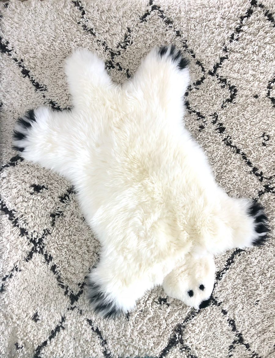 Polar Bear Sheepskin Rug Decor