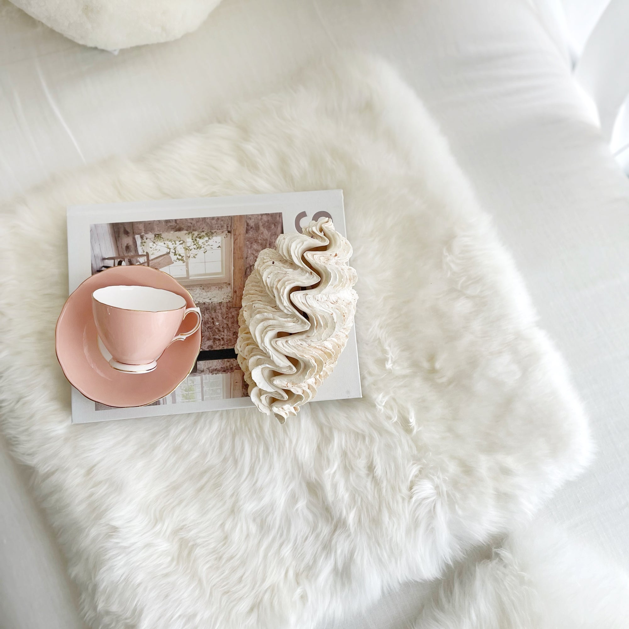 Genuine Australian Merino Sheepskin Seat Pad - Ivory 50 CM