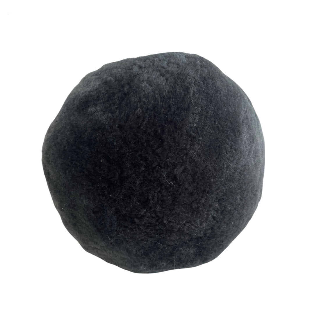 Genuine Australian Merino Short Sheepskin Ball Cushion Bauble - Steel