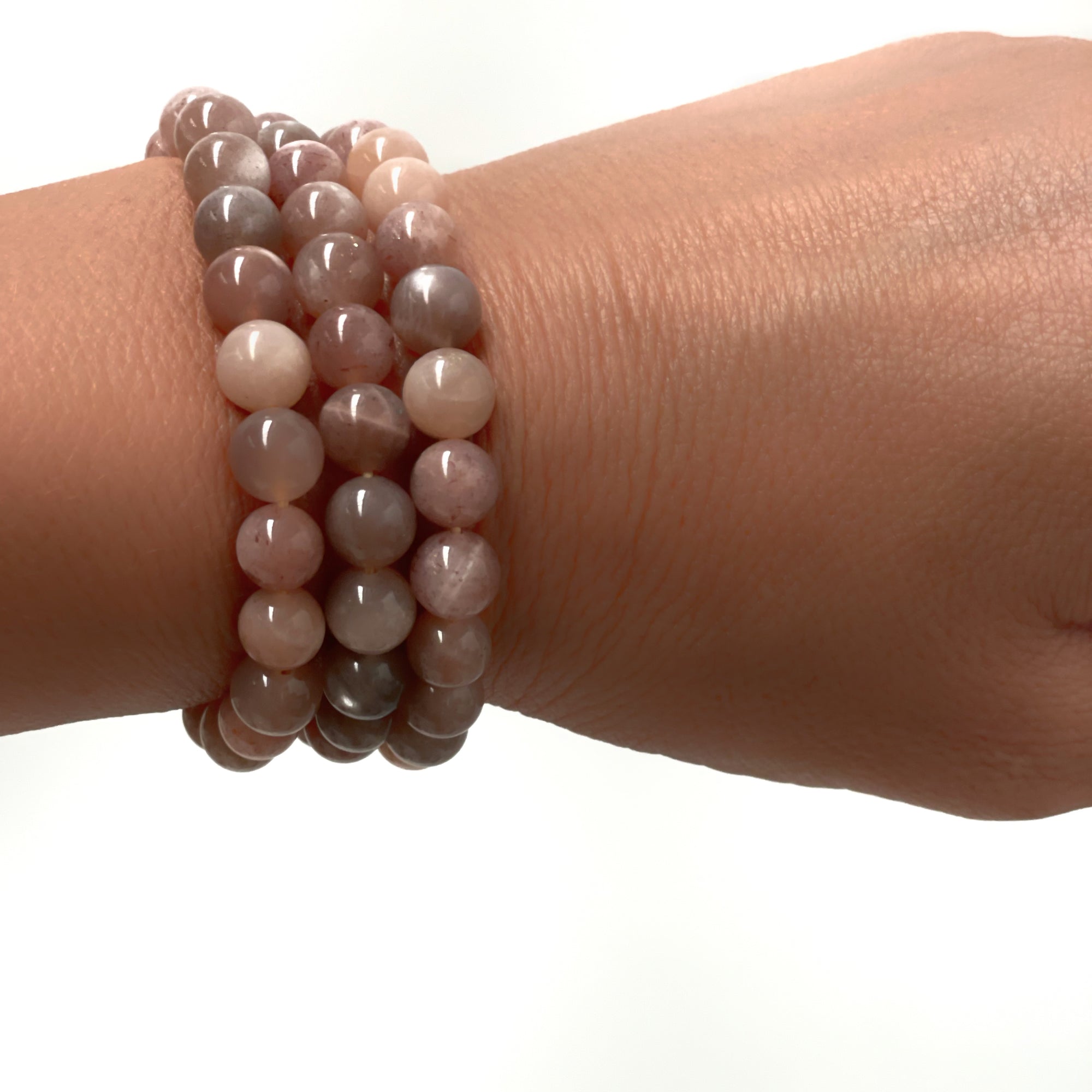 Crystal Precious Stone Wellness Bracelet - Peach Moonstone