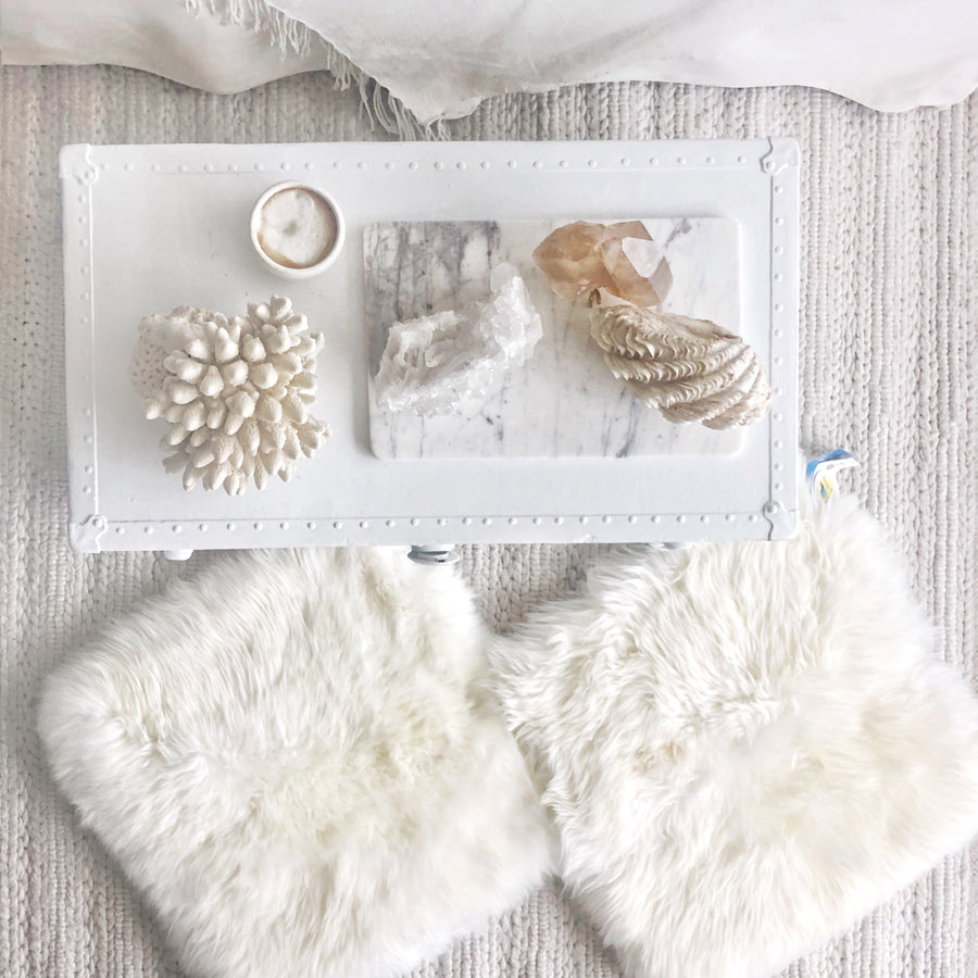 Genuine Australian Merino Sheepskin Seat Pad - Ivory 50 CM