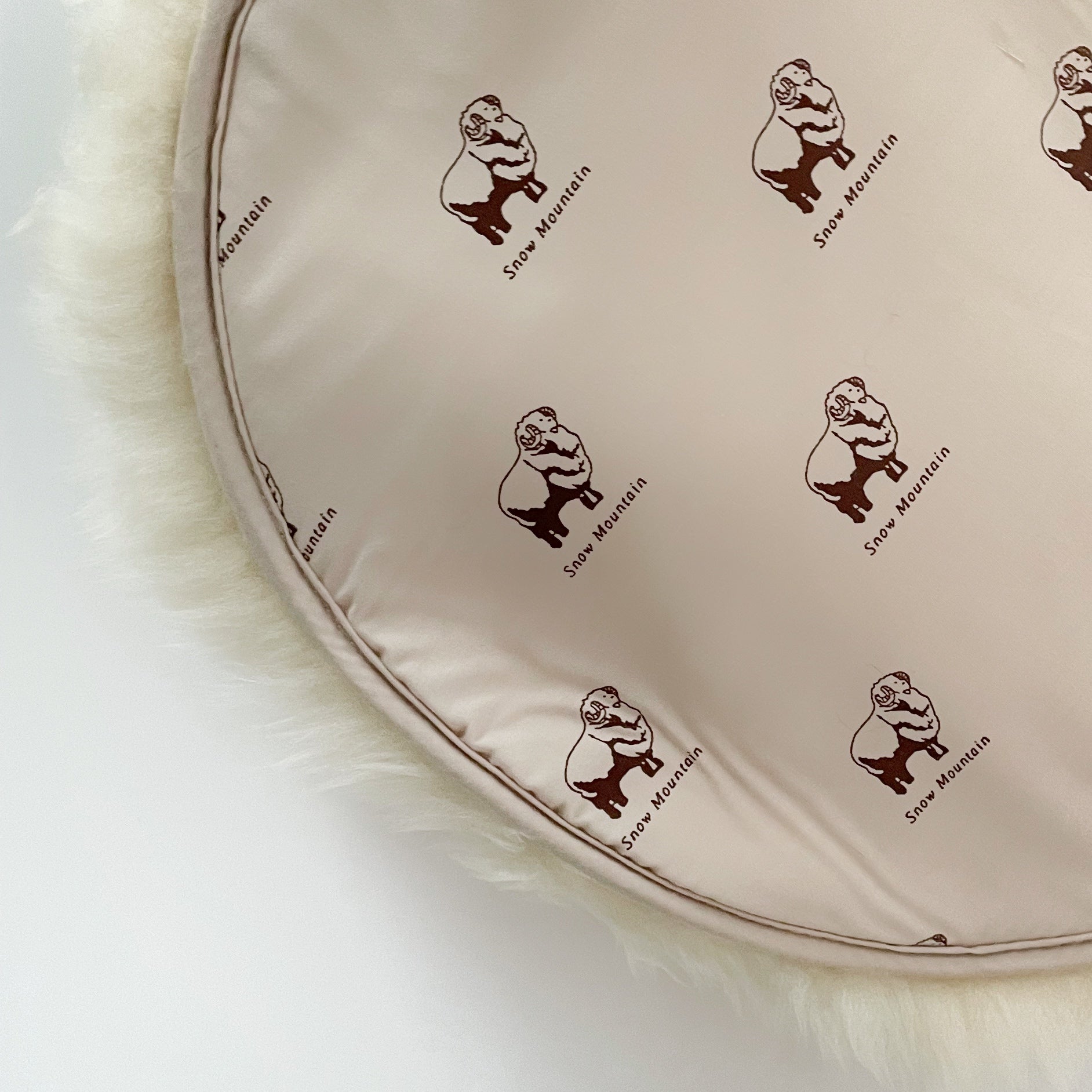 Genuine Australian Merino Sheepskin Round Dining Chair Seat Pad 40 CM - Wheat