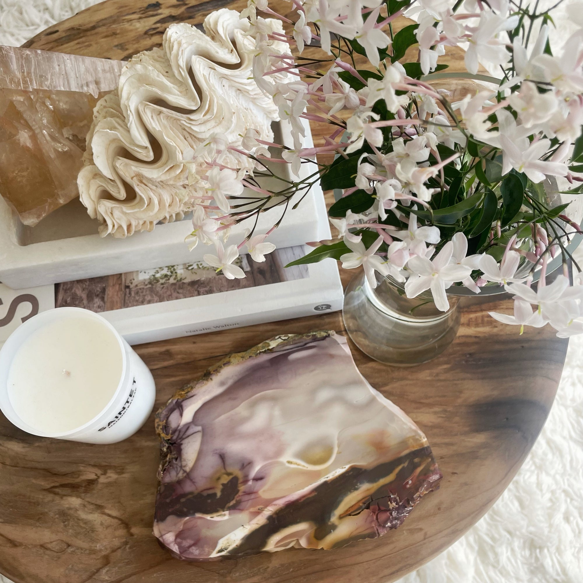 Thick Cut Natural Mookaite (Australian Jasper) Crystal Slab Platter Tray V