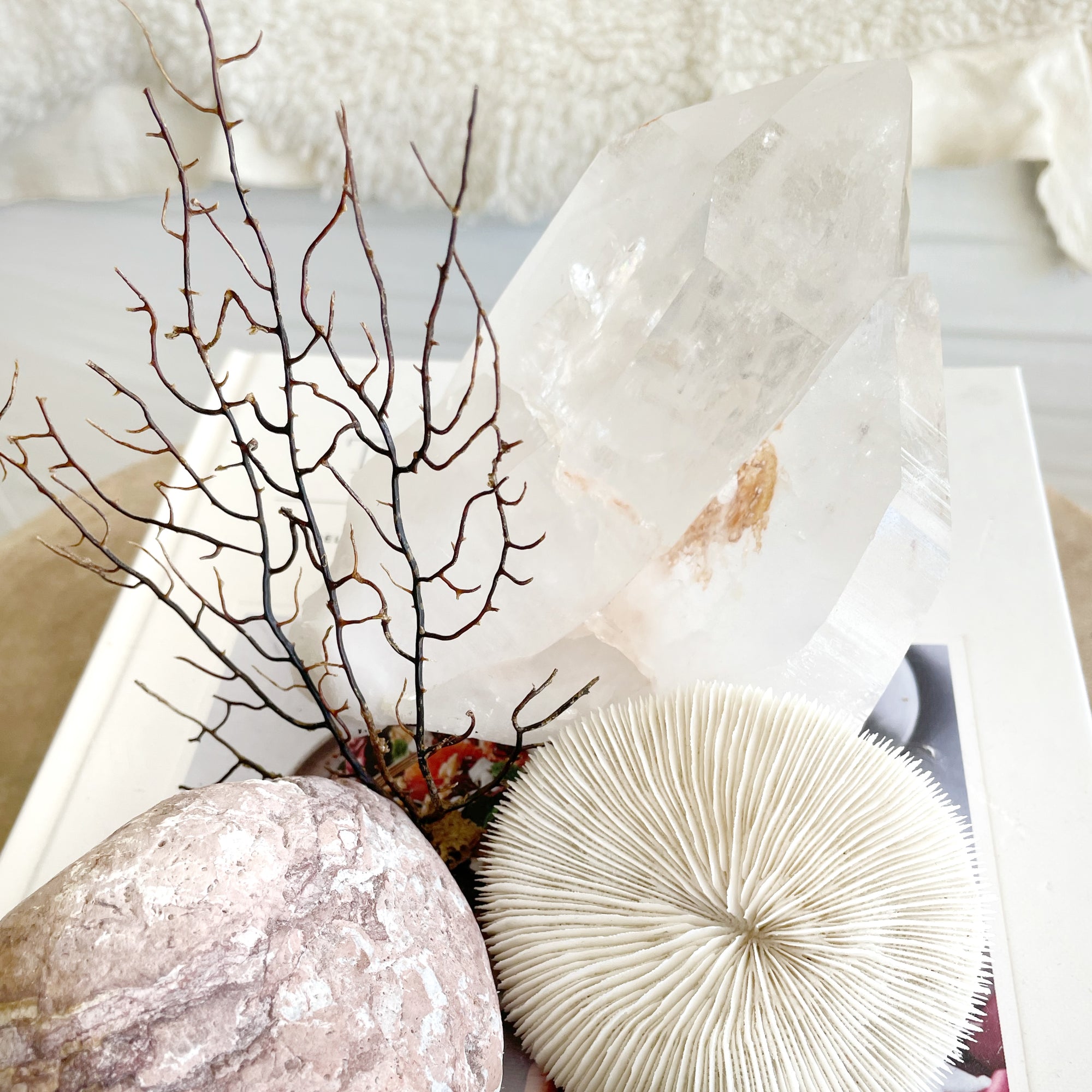 Himalayan Pink Quartz Crystal Cluster XI