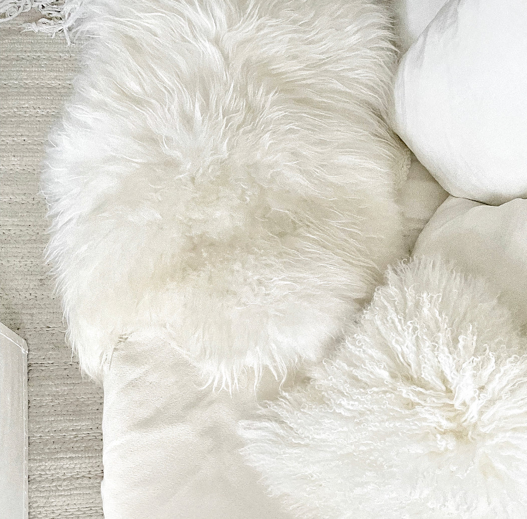 Icelandic Sheepskin Throw - Natural White