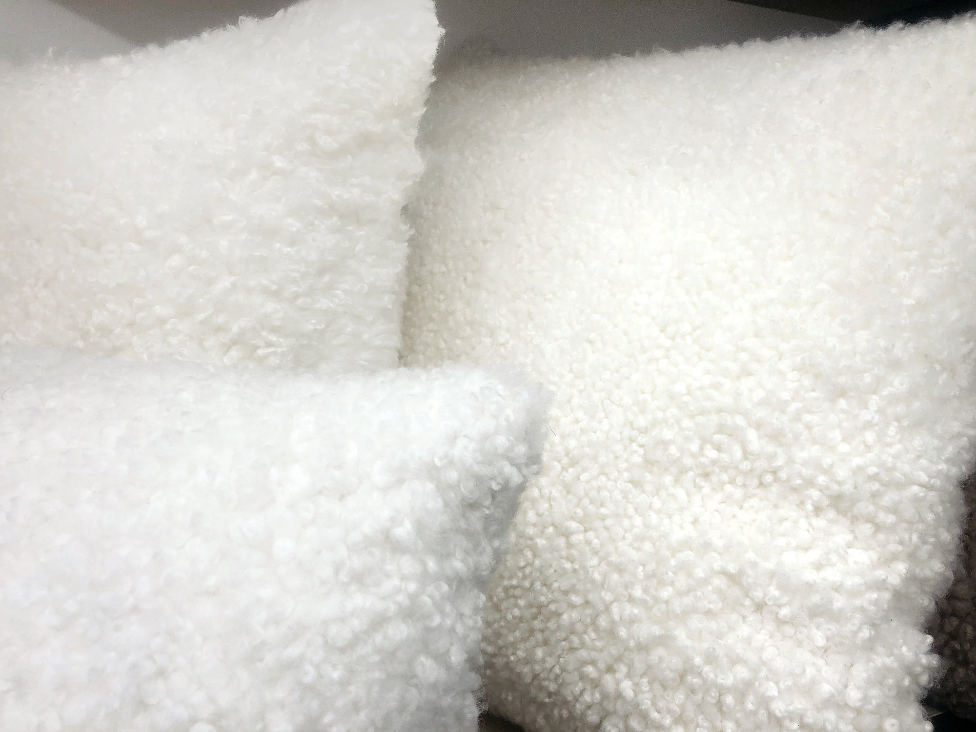 Australian Shearling Sheepskin Cushions Square in 2 sizes - Natural White