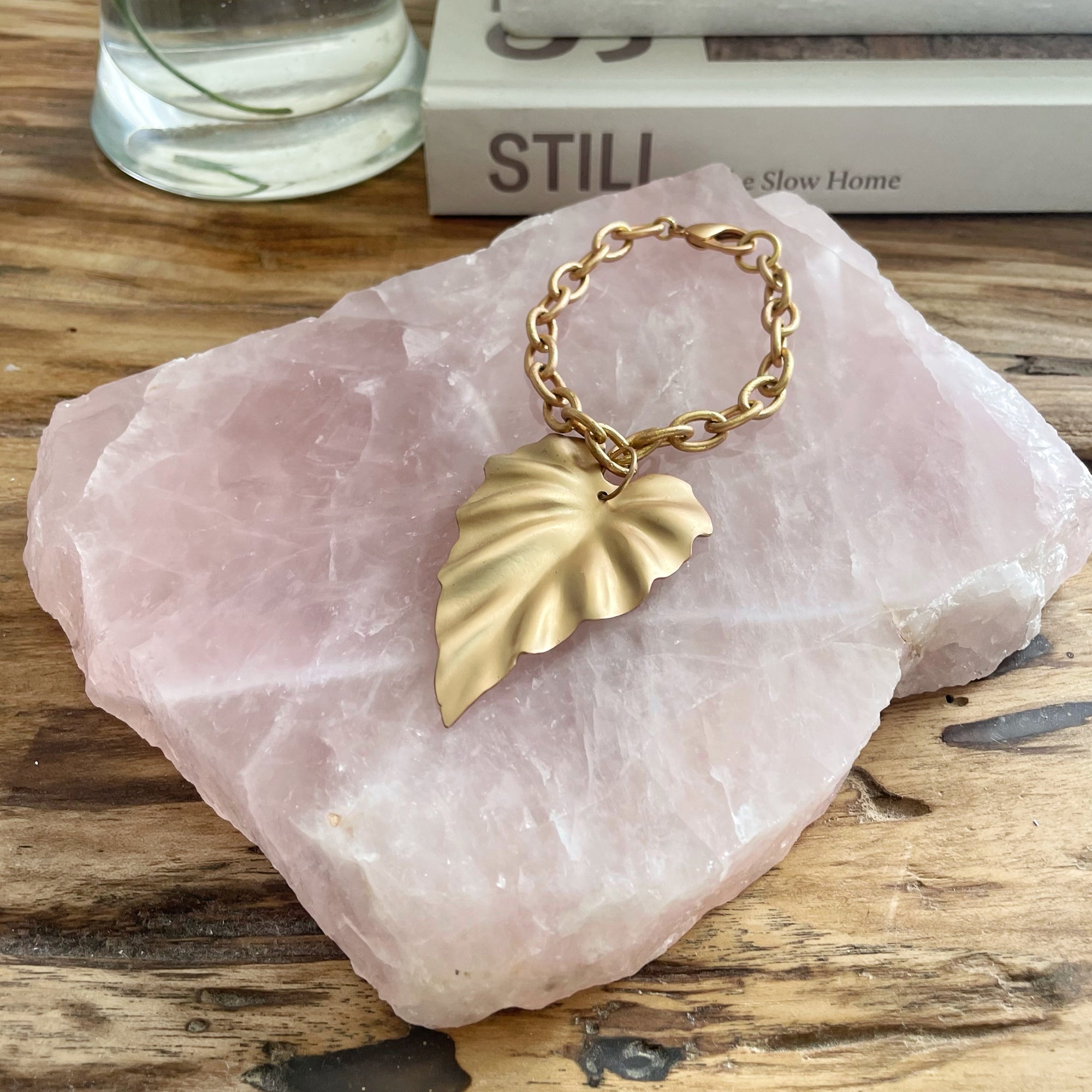 Thick Cut Natural Rose Quartz Crystal Slab Platter Tray III