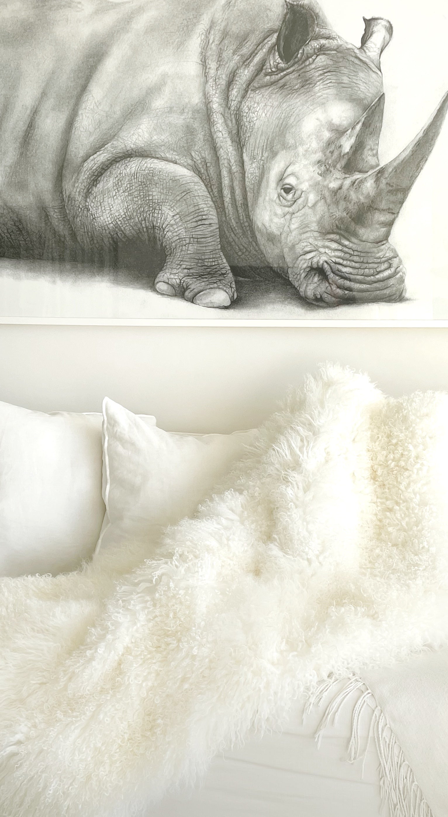 Real Tibetan Fur Mongolian Lambskin Sheepskin Throw Rug Blanket Ivory