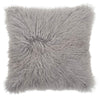 Real Tibetan Fur Mongolian Lambskin Sheepskin Cushion - Light Grey
