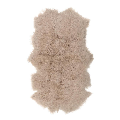 Real Tibetan Fur Mongolian Lambskin Sheepskin - Large Throw Floor Area Rug - Camel