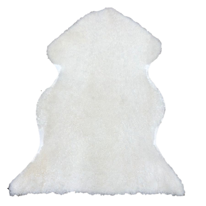 Shorn Wool Curly Shearling Sheepskin - Natural White