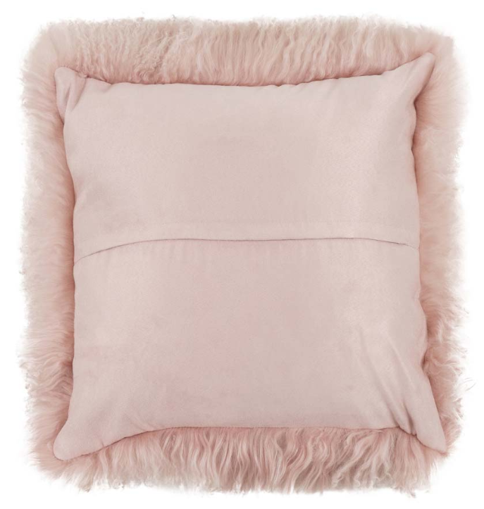 Real Tibetan Fur Mongolian Lambskin Sheepskin Cushion Rose
