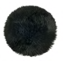 Genuine Australian Merino Sheepskin Round Dining Chair Seat Cover - Black