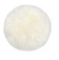 Genuine Australian Merino Sheepskin Round Dining Chair Seat Cover - Ivory
