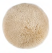 Genuine Australian Merino Sheepskin Round Dining Chair Seat Cover - Biscuit