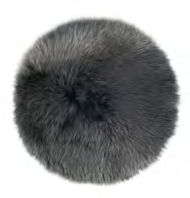 Genuine Australian Merino Sheepskin Round Dining Chair Seat Cover - Grey