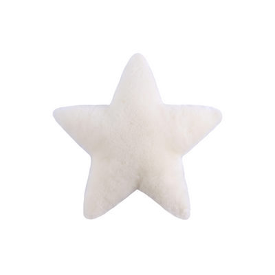 Genuine Australian Merino Short Sheepskin Star Cushion  - Ivory